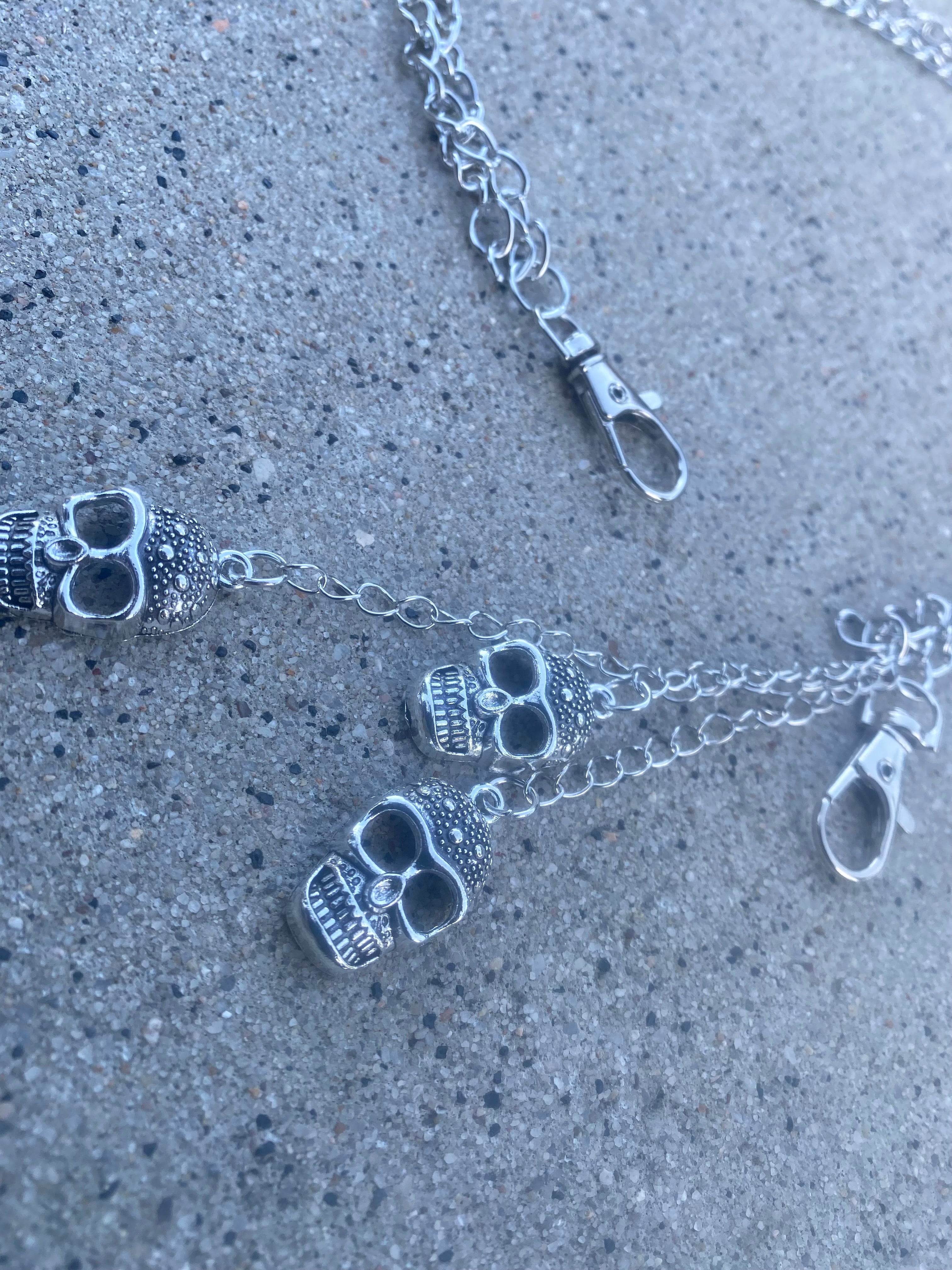 DINERO XXI 3 HEADED SKULL DOUBLE LINK PANTS CHAIN💱💫