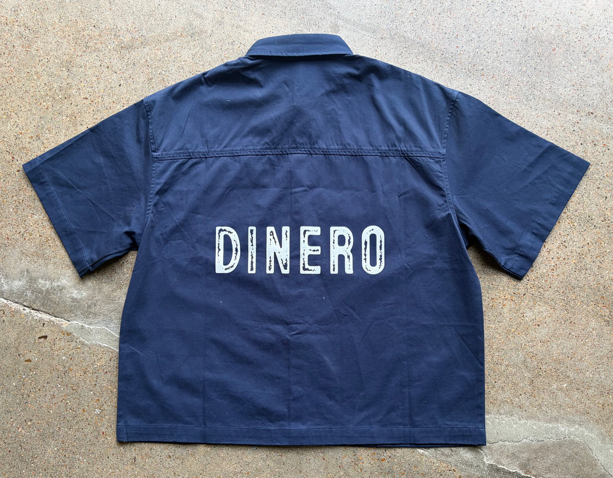 DINERO XXI TAILORED NAVY TRUCKER SHIRT