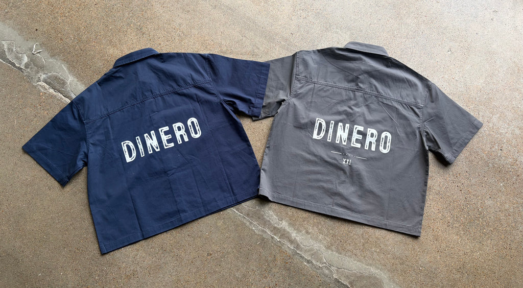 DINERO XXI TAILORED NAVY TRUCKER SHIRT