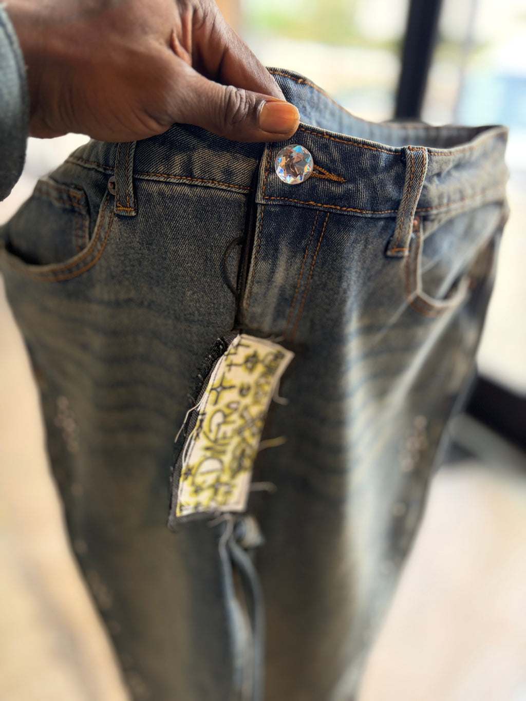 1OF1 CUSTOM STACKED FLARED JEANS