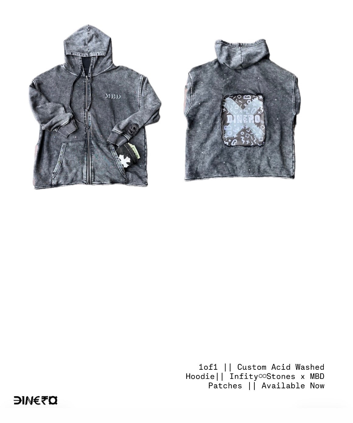 1 of 1 Custom Acid Wash Zip Up