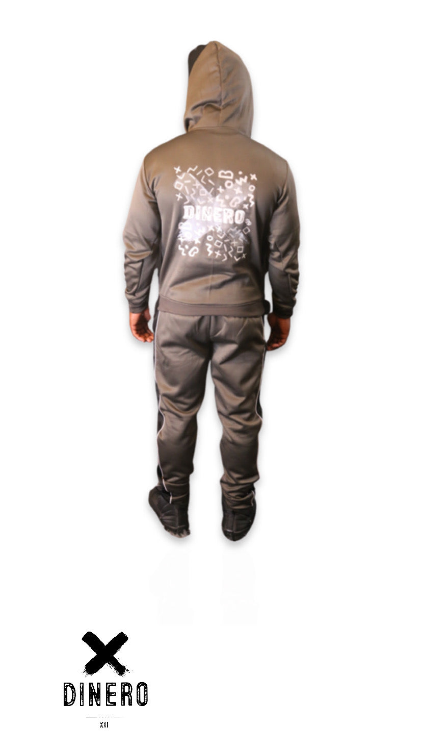 Grey DINERO XXI Embroidered Stacked Sweats